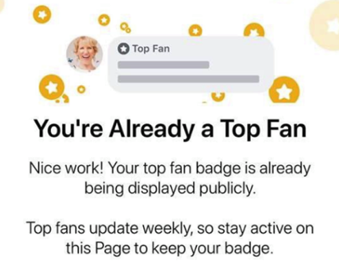 What does top fan mean on facebook